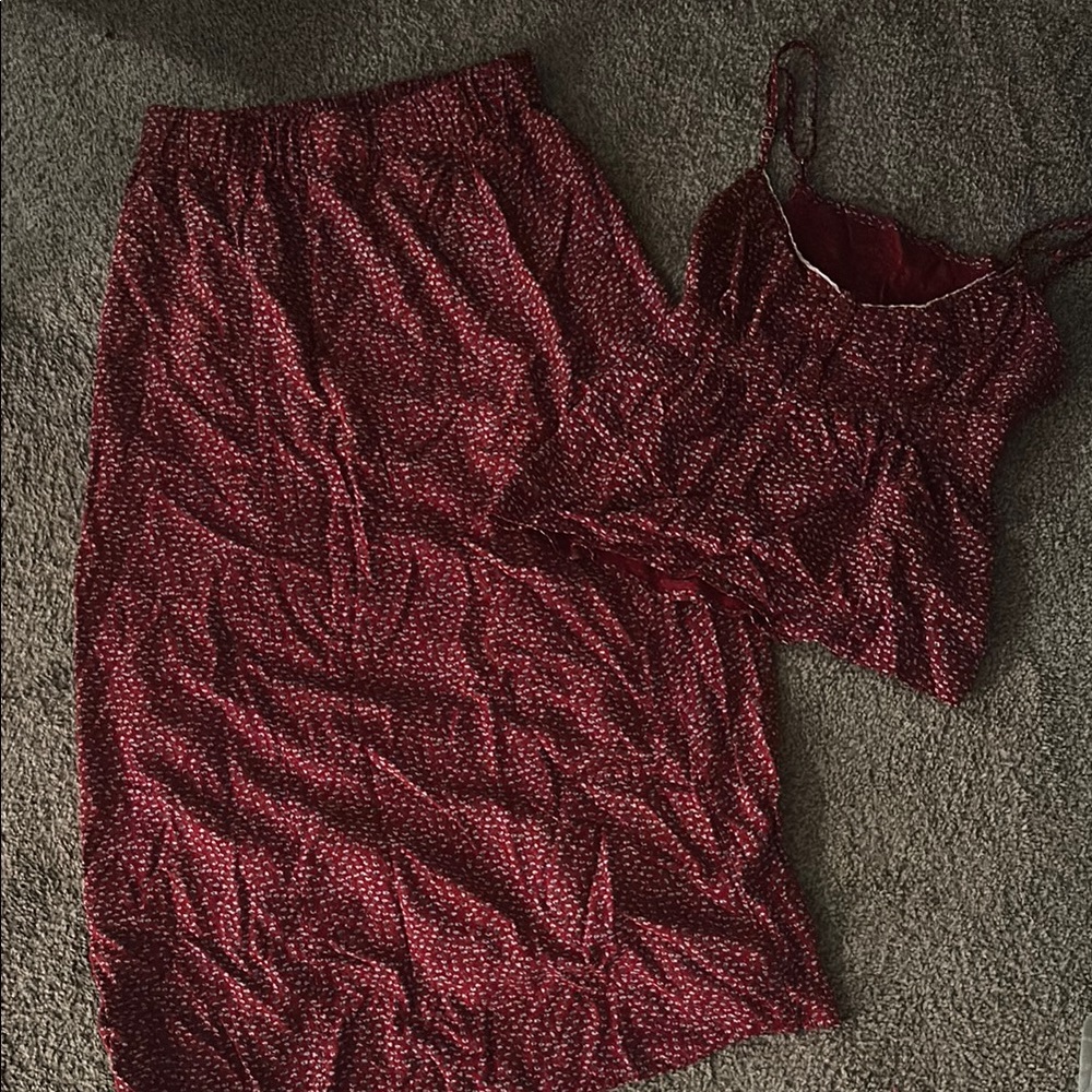 Brandy Melville Red Skirt Set